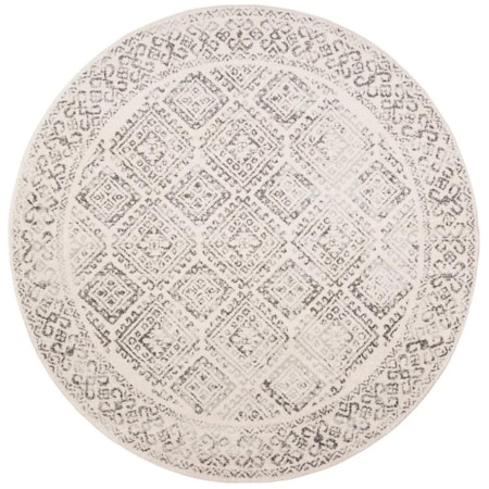 Safavieh 12 x 12 ft. Tulum Power Loomed Round Area Rug; Ivory & Grey TUL264A-12R